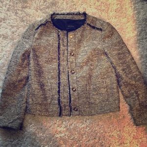 Gold and black tweed blazer